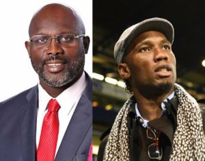 France : George Weah Et Drogba En Visite Chez Macron !